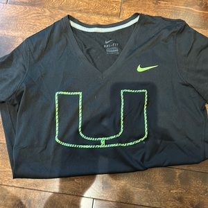 Neon university of Miami the U Nike dri-fit tee